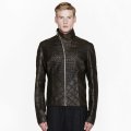 Rick Owens Olive Wild Alligator Leather Hun Jacke