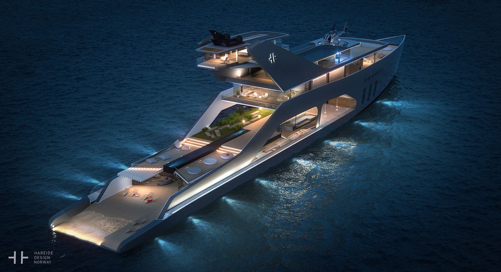 The 108M Luxury Yacht Concept With It’s Own Private Beach 1