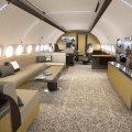 Privatjet ACJ319 mit Nostalgiezug-Interieur