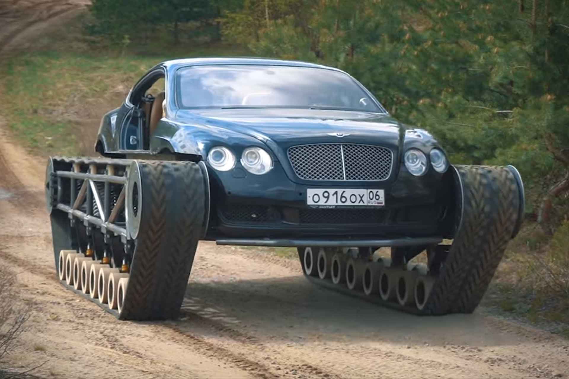 Ein Achtzylinder-Bentley auf Ketten: Youtuber baut Bentley Continental GT zum Panzer um 1