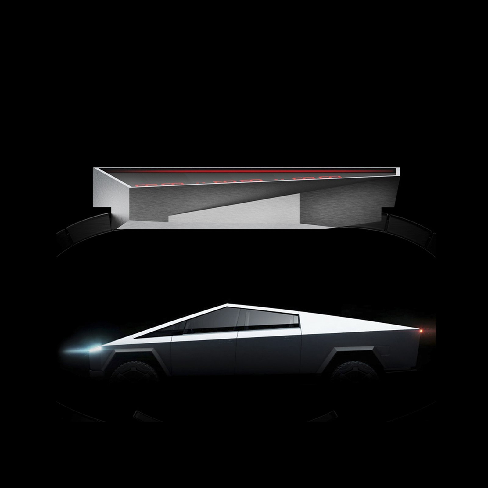 Anicorn präsentiert digitale Uhr inspiriert vom Tesla Cybertruck